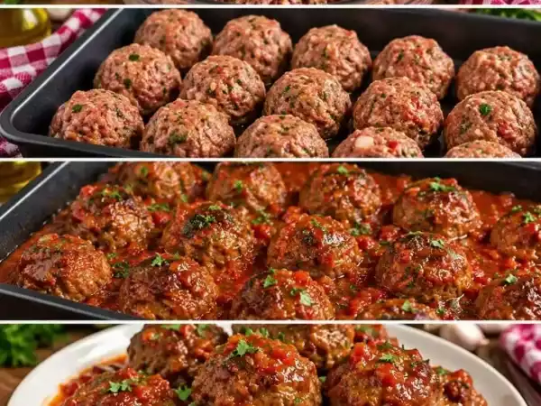 Saftige Hackbällchen in würziger Tomatensauce – einfach aus dem Ofen und herrlich zart