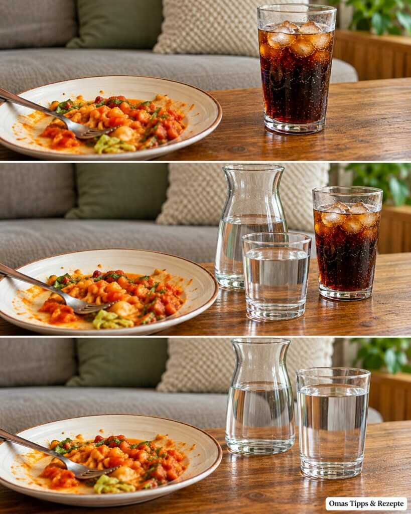 Blähbauch nach dem Essen? Warum sich ein Blick ins Trinkglas lohnt