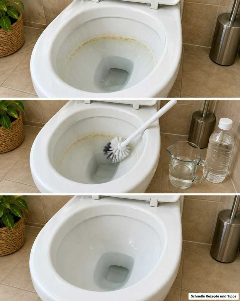 Gelber Rand in der Toilette? So entfernst du leichte Kalkablagerungen mit Essig