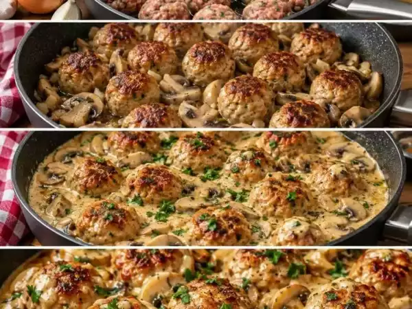 Cremige Hackbällchen in Champignon-Rahmsoße – saftig, würzig und herrlich unkompliziert