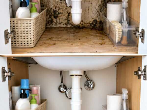 Muffiger Geruch unter dem Waschbecken? So wird der Unterschrank wieder sauber und trocken