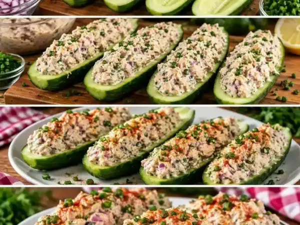 Gefüllte Gurken mit cremiger Thunfischfüllung – frisch, leicht und in 15 Minuten fertig
