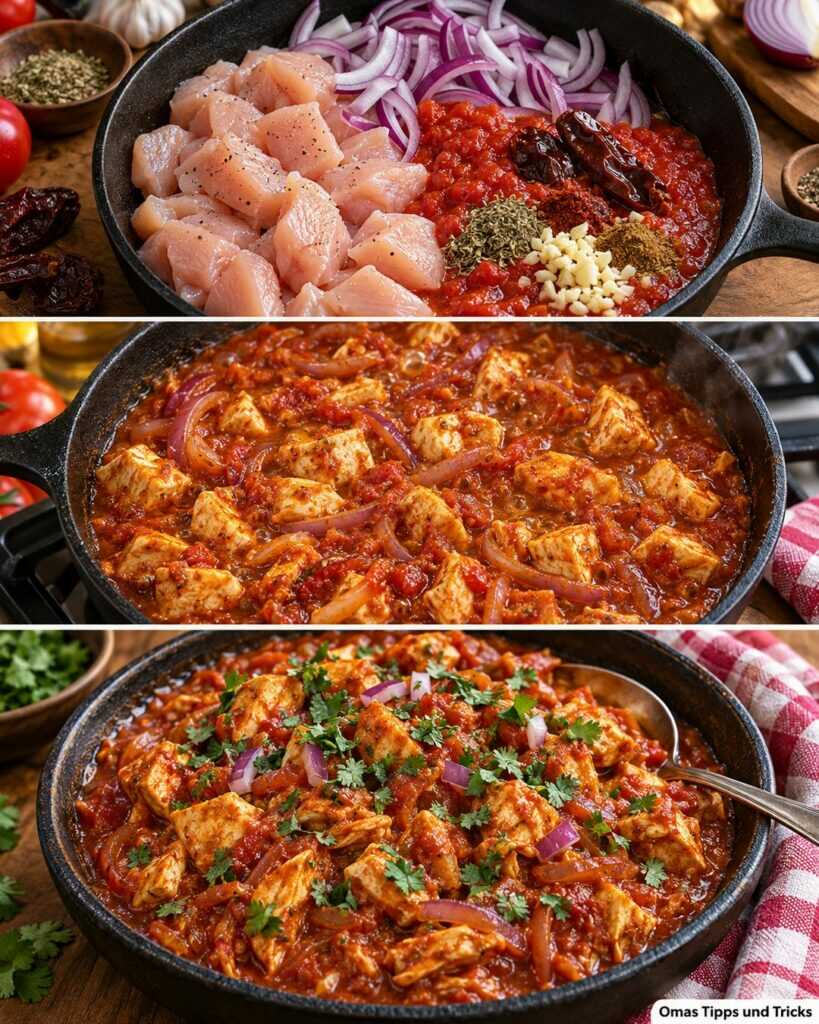 Mexikanische Tinga de Pollo: Zartes Hähnchen in rauchiger Tomatensauce