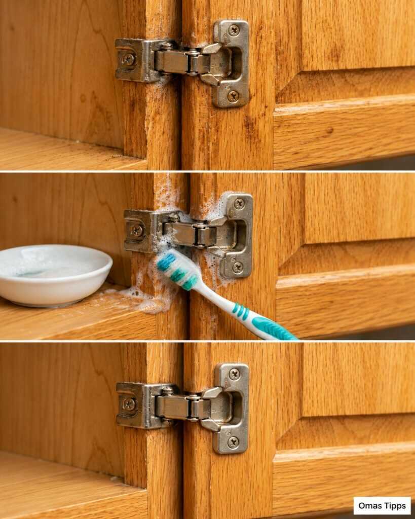 Fett und Schmutz am Küchenschrank? So werden selbst die Ecken um die Scharniere wieder sauber