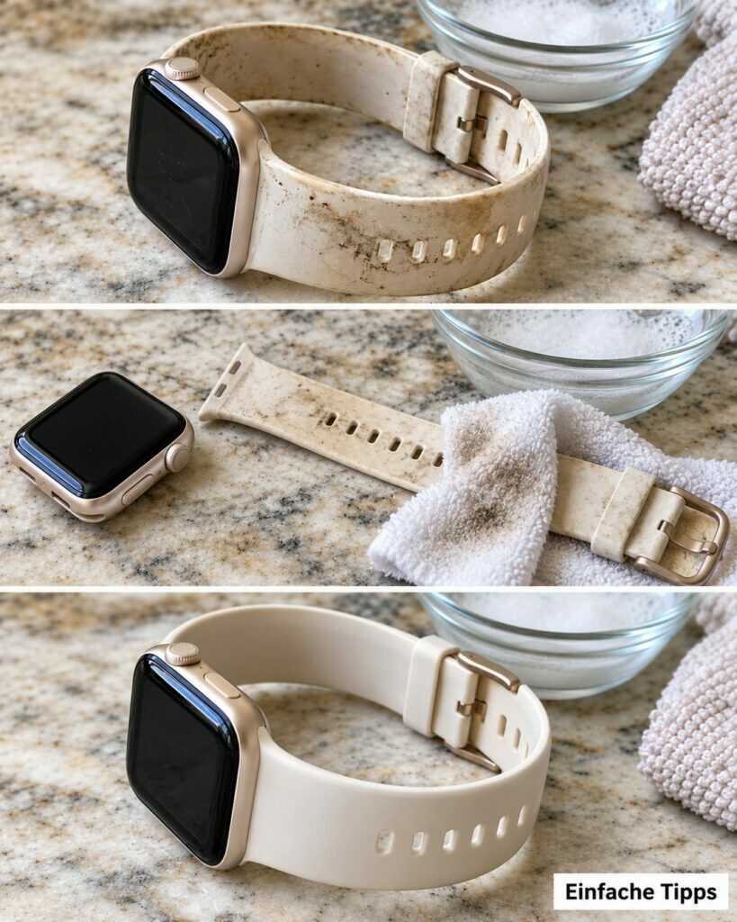 Weißes Uhrenarmband schmutzig? So entfernst du Ablagerungen, ohne das Material zu ruinieren