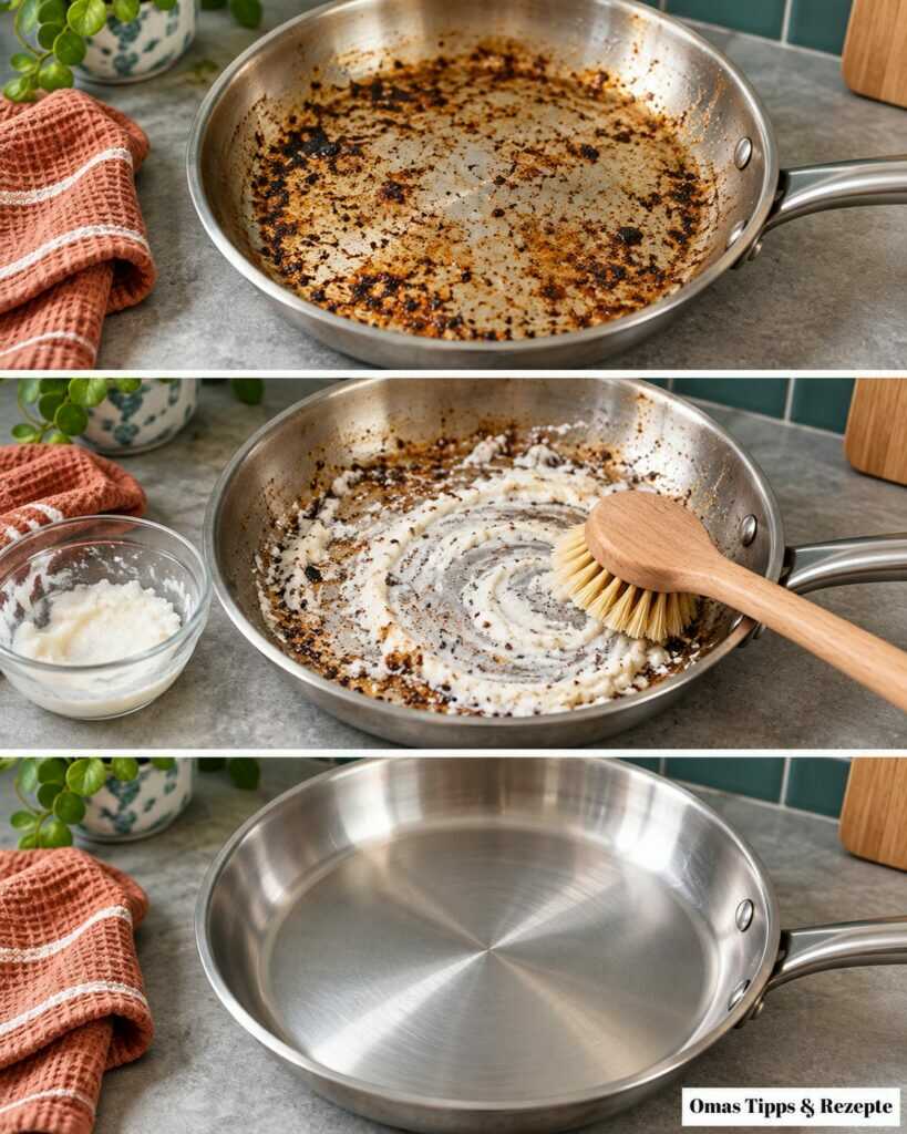 Angebrannte Edelstahlpfanne? So löst du Fett und Krusten mit einfachen Hausmitteln