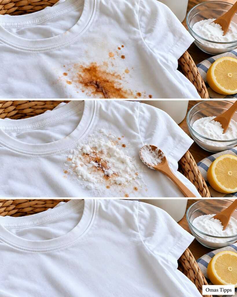Braune Flecken auf weißen T-Shirts? So wird Baumwolle wieder sauber