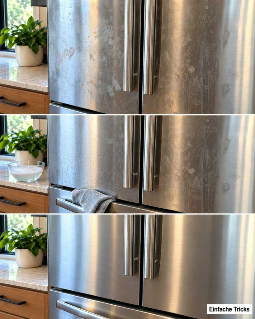 Fingerabdrücke auf dem Edelstahl-Kühlschrank? So wird die Front wieder sauber und streifenfrei