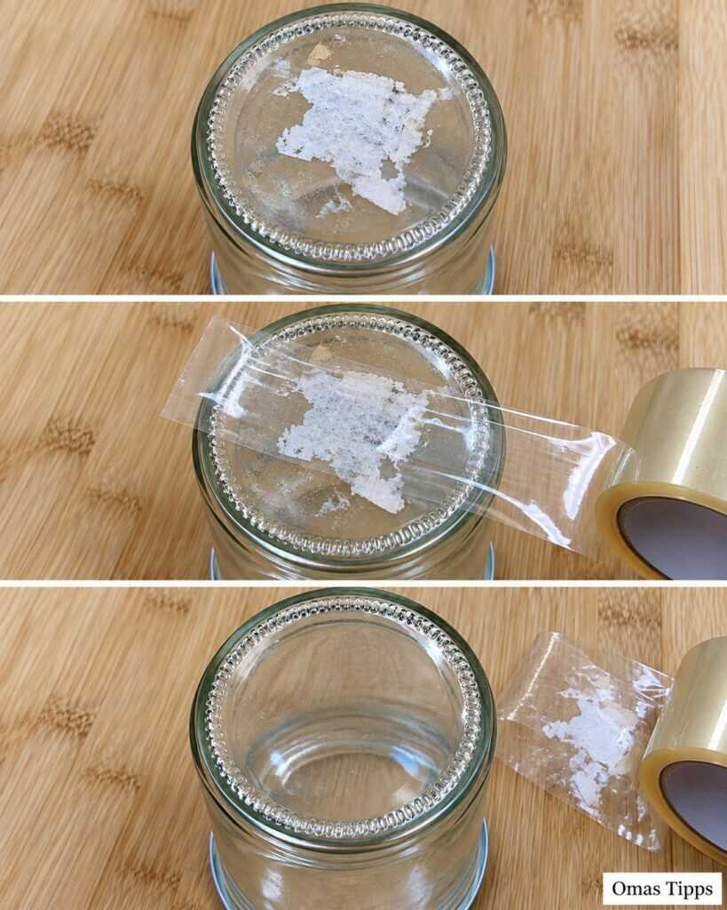 Etikettenreste am Glas? So helfen Klebeband, warmes Wasser und etwas Öl