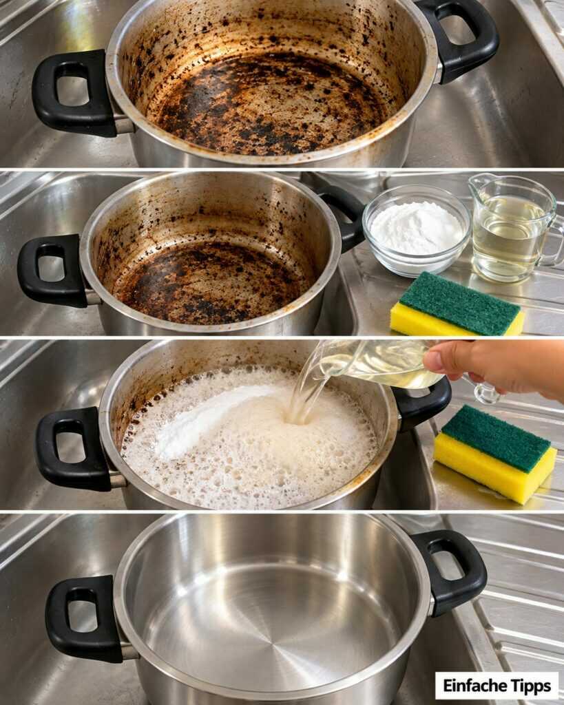 Eingebrannten Topf retten: Mit diesem einfachen Hausmittel-Trick lösen sich hartnäckige Krusten leichter