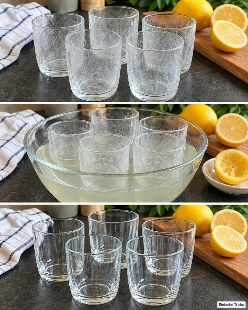 Milchige Gläser? So werden Kalkflecken mit Zitrone wieder klar