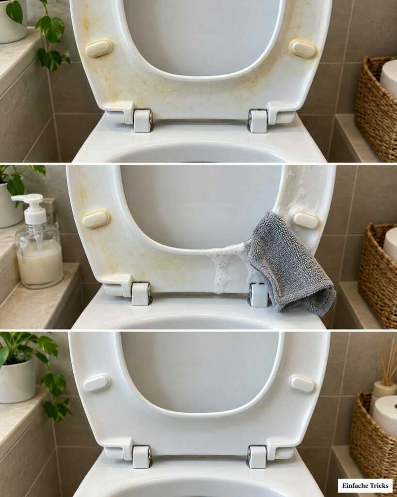 Gelbe Flecken an der Klobrille? So wird der WC-Sitz schonend wieder sauber