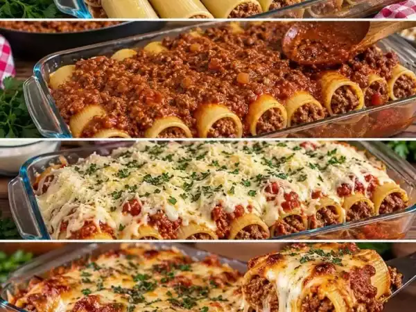 Überbackene Rigatoni mit Hackfleischfüllung – herrlich käsig und saftig aus dem Ofen
