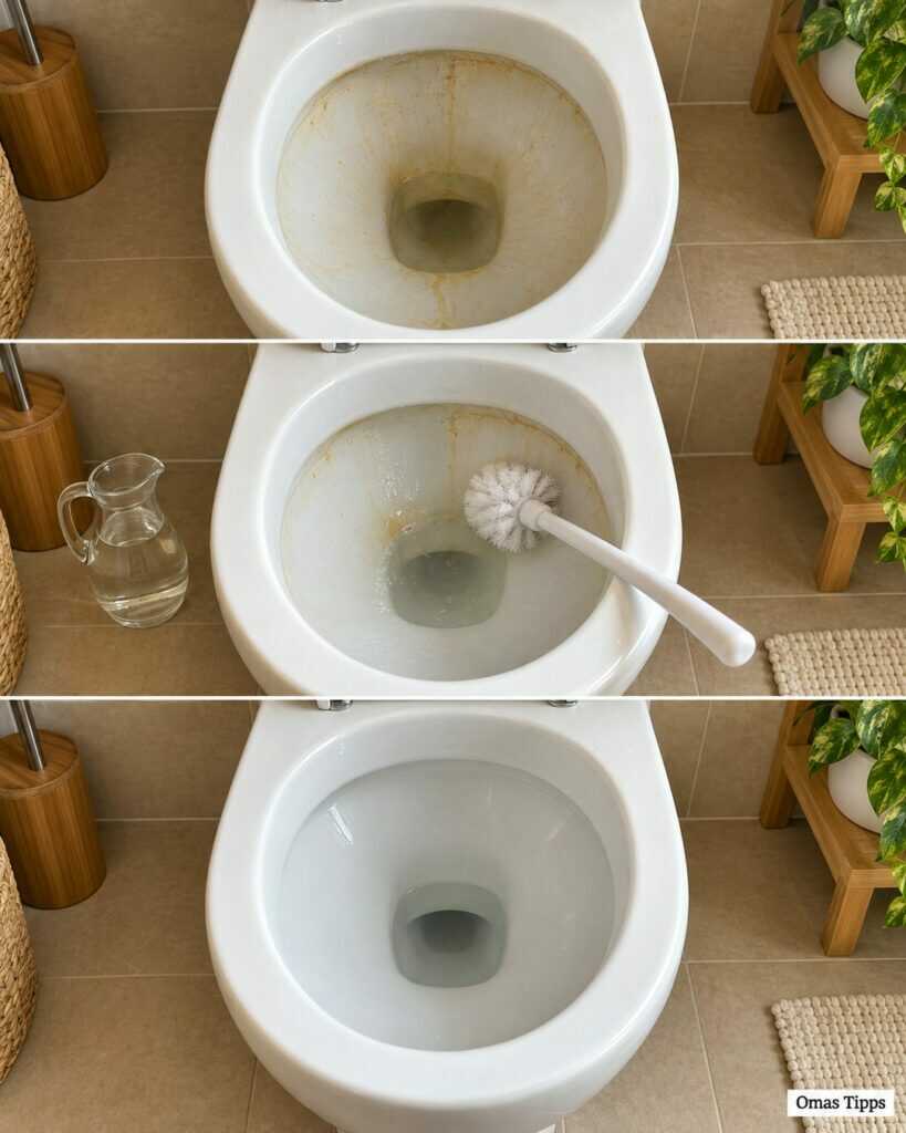 Gelbe Ränder in der Toilette? So entfernst du leichte Ablagerungen mit weißem Essig