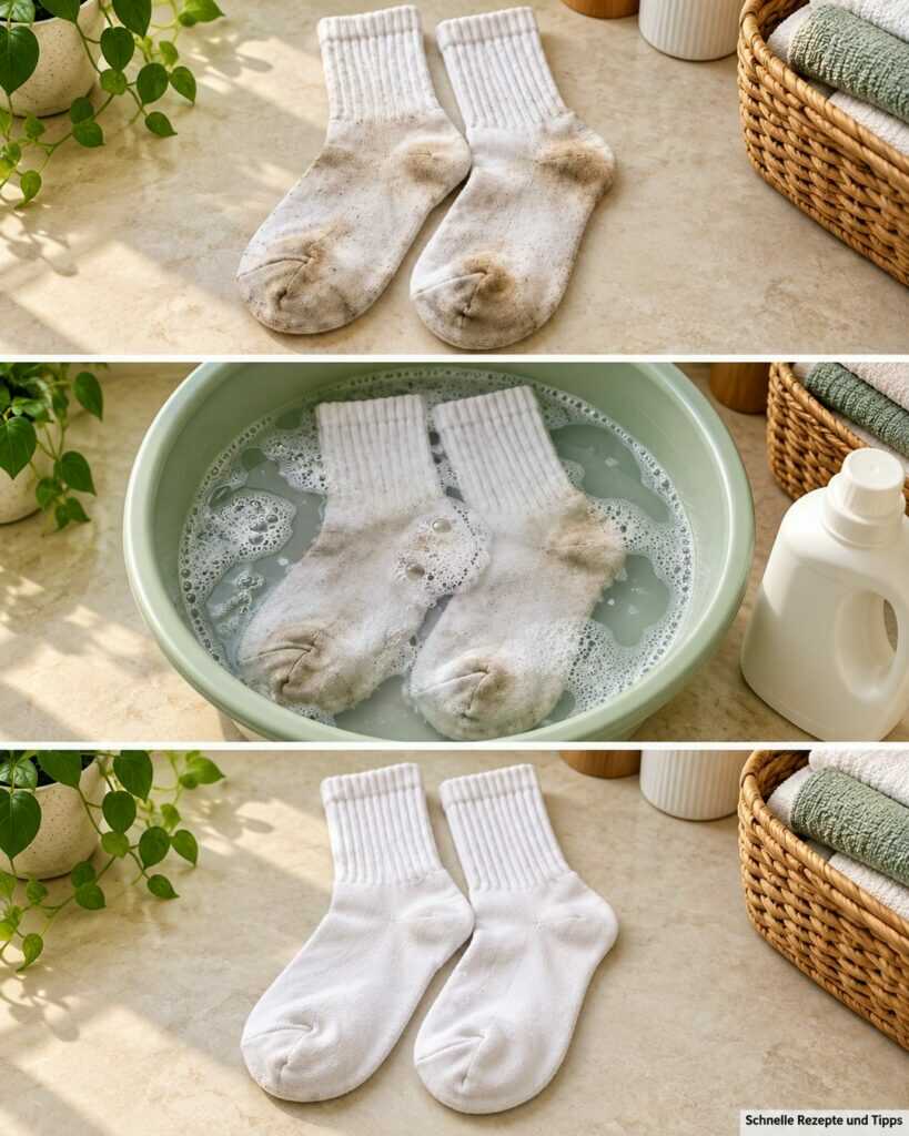 Weiße Socken wieder sauber: So lösen Sie graue Sohlen und hartnäckigen Schmutz