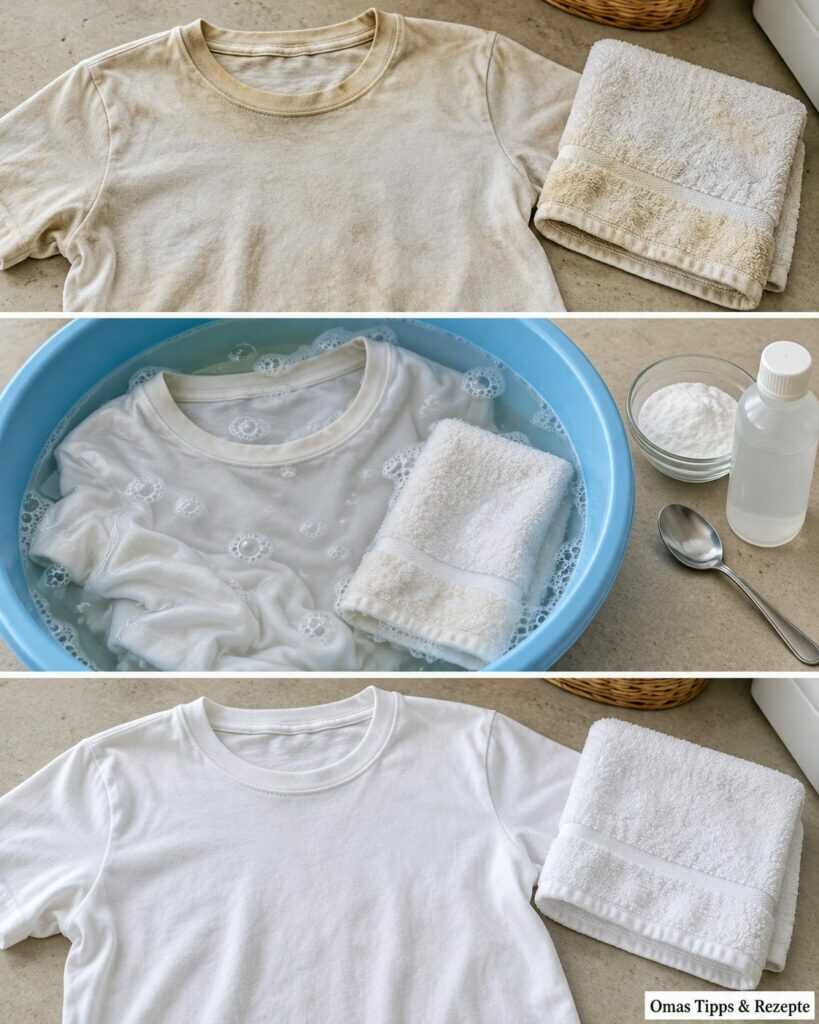 Weiße Wäsche vergilbt? So werden T-Shirts und Handtücher wieder heller