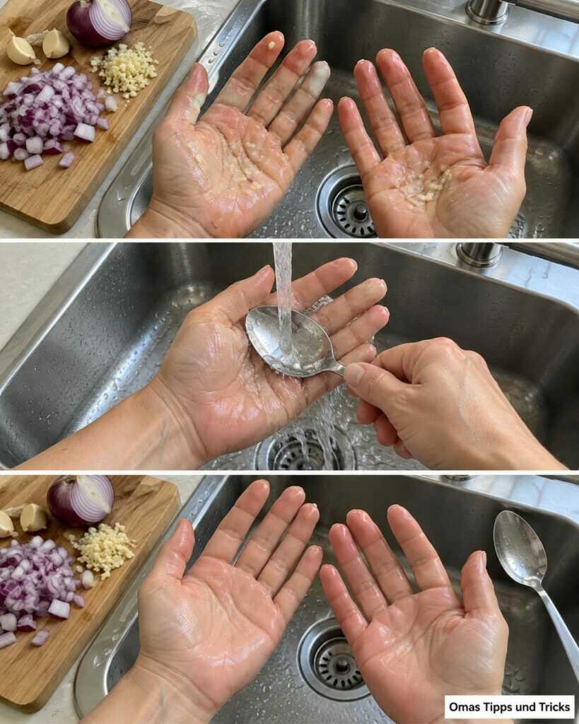Hände riechen nach Knoblauch oder Zwiebeln? Was wirklich hilft – und was der Löffel-Trick kann