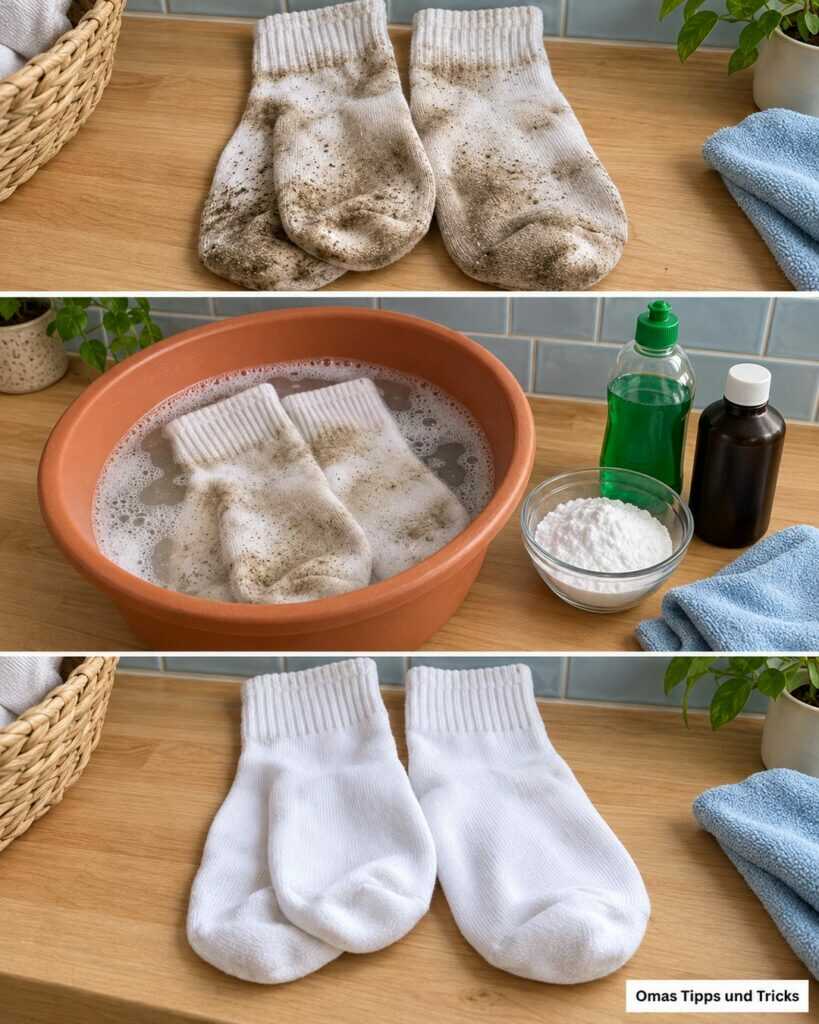 Weiße Socken wieder sauber: So löst du graue Sohlen und hartnäckigen Schmutz