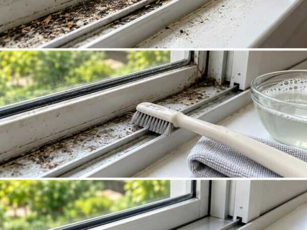 Schmutzige Fensterschienen? Mit dieser einfachen Reihenfolge werden auch die Ecken sauber