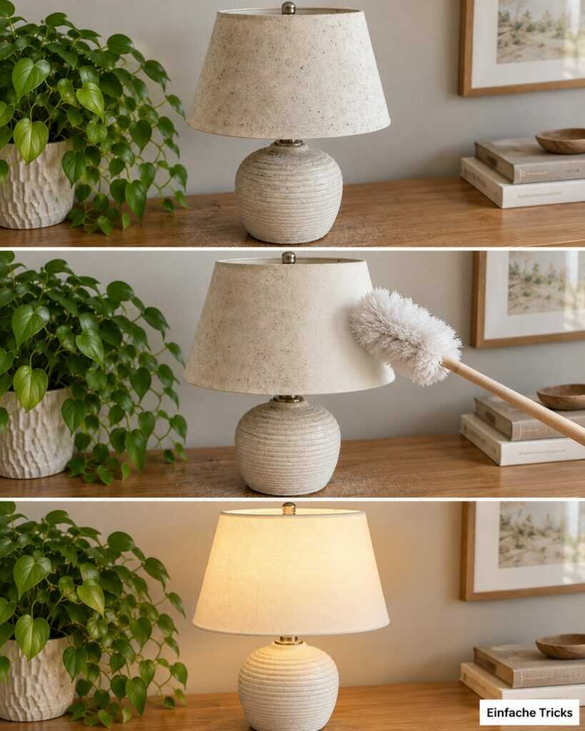 Lampenschirm verstaubt? Mit dieser sanften Methode wirkt die ganze Lampe wieder gepflegt