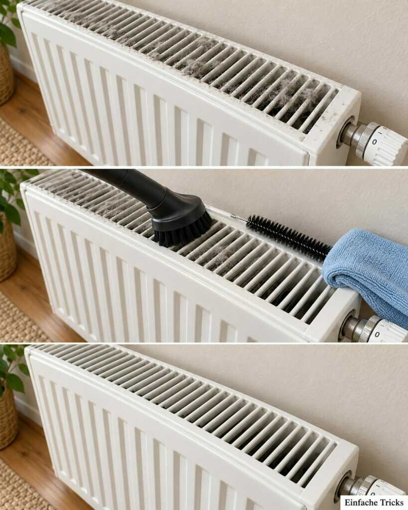 Staub im Heizkörper? So werden Gitter und Zwischenräume wieder richtig sauber