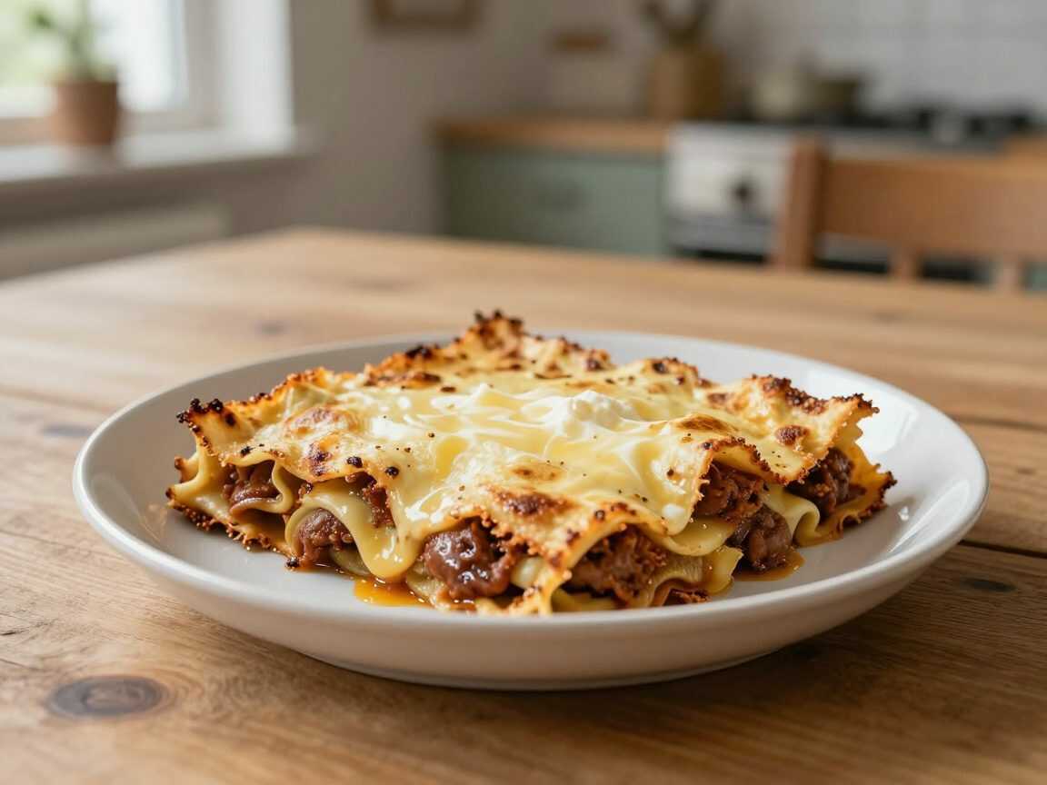 Cremige Hackfleisch-Spinat-Lasagne mit Ricotta und Käse – einfaches Familienrezept