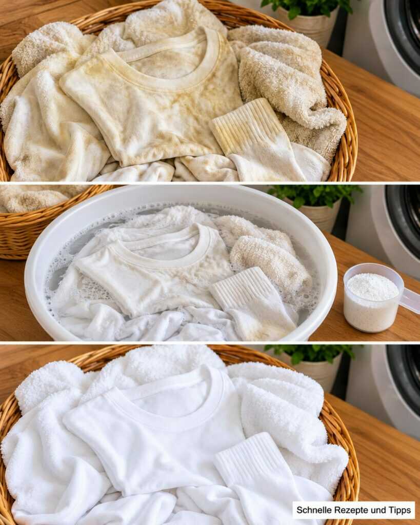 Weiße Wäsche vergilbt? So werden T-Shirts, Socken und Handtücher wieder heller