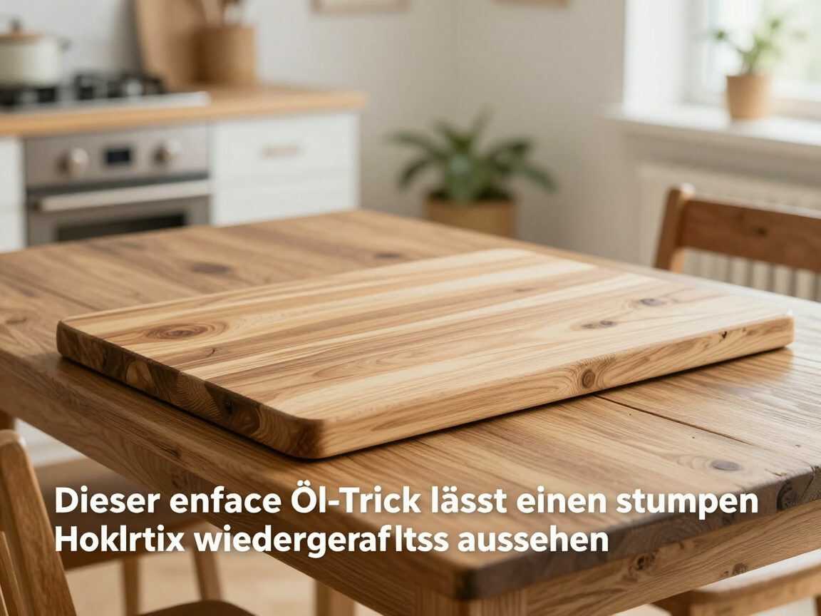 Dieser einfache Öl-Trick lässt einen stumpfen Holztisch wieder gepflegt aussehen