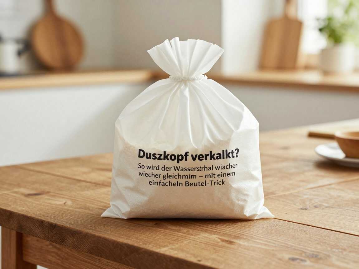 Duschkopf verkalkt? So wird der Wasserstrahl wieder gleichmäßig – mit einem einfachen Beutel-Trick