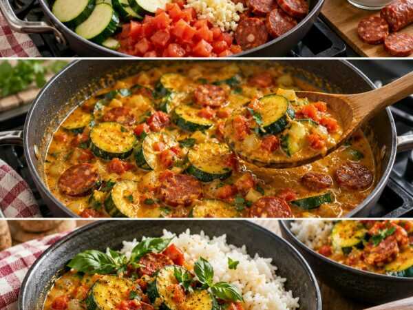 Cremiges Zucchini-Curry mit Chorizo und Kokosmilch – die würzige Pfanne für jeden Tag
