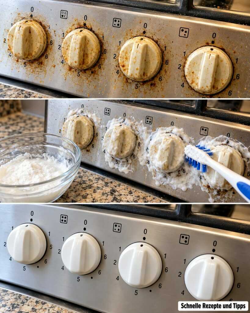Vergilbte Herdknöpfe reinigen: Mit diesem einfachen Hausmittel-Trick lösen sich Fett und Küchenschmutz