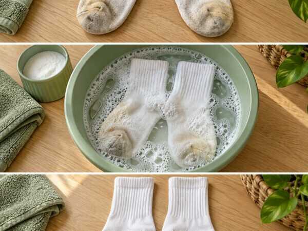 Weiße Socken wieder sauber: So verschwinden graue Sohlen und gelbliche Flecken