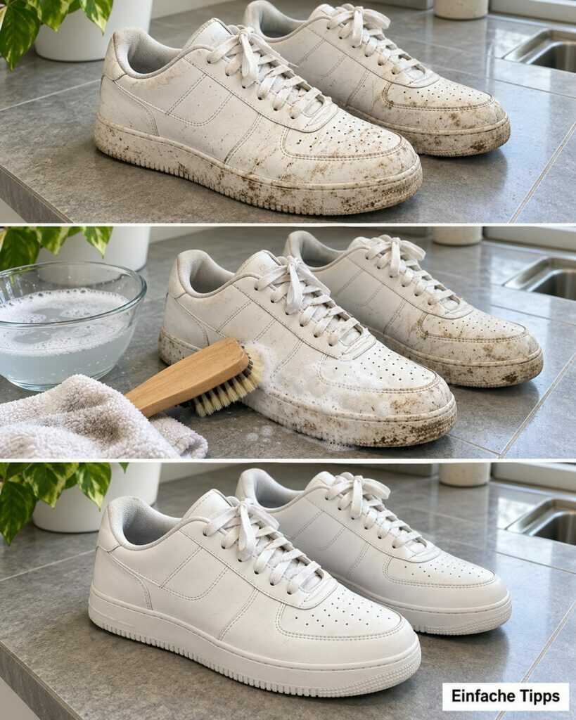 Weiße Sneaker wieder sauber: Die sanfte Methode gegen Schmutz und graue Sohlen