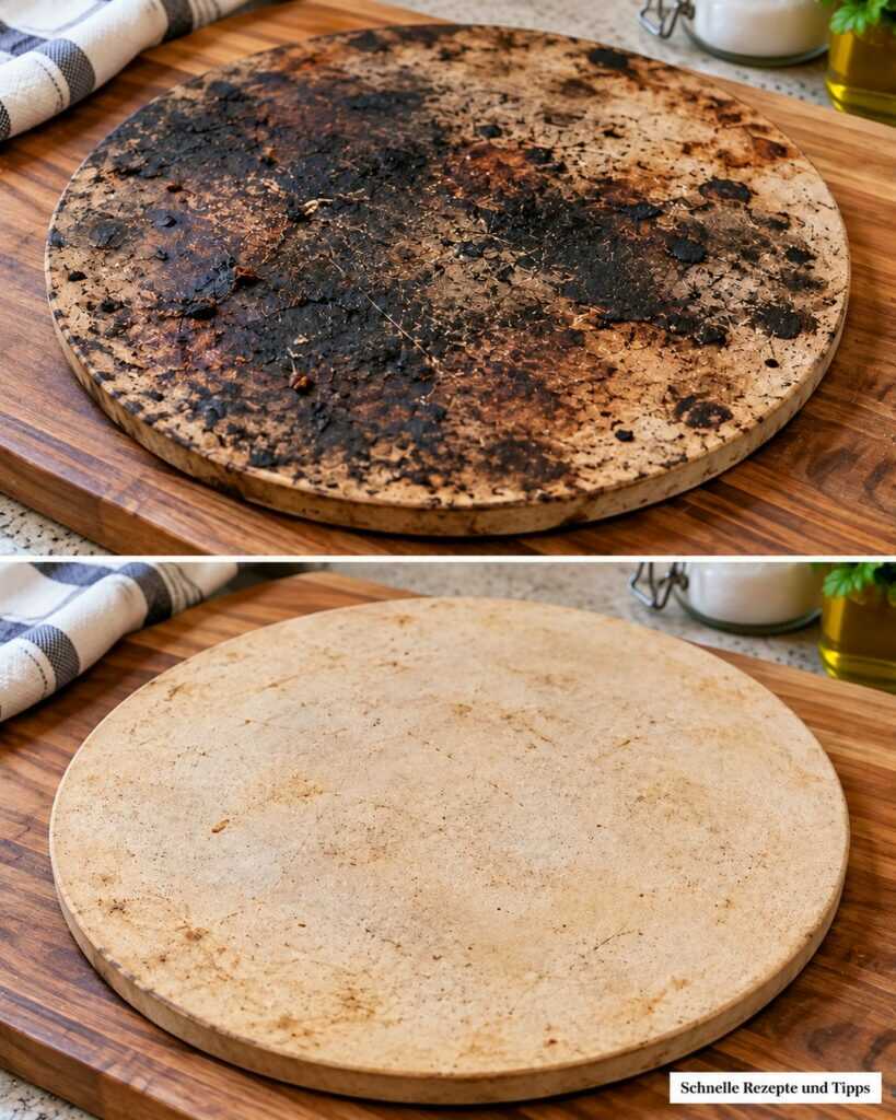 Pizzastein voller schwarzer Krusten? So entfernst du eingebrannte Reste schonend
