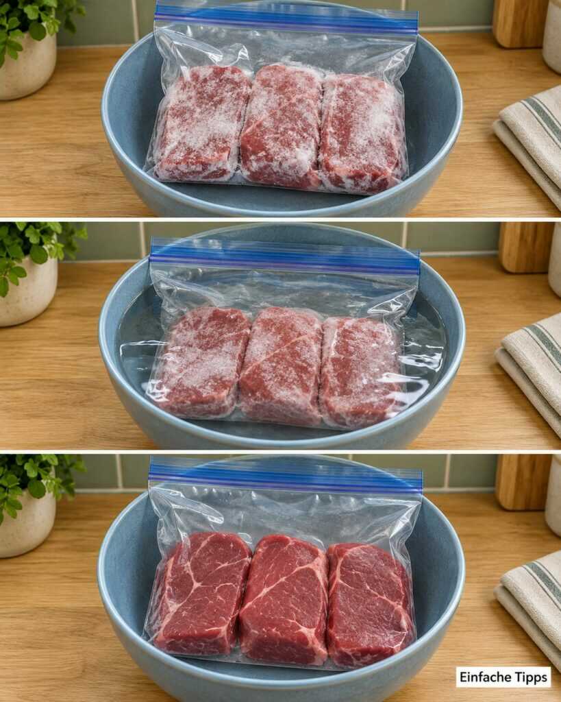 Fleisch noch gefroren? So taust du es schneller auf – ohne heißes Wasser und riskante Tricks