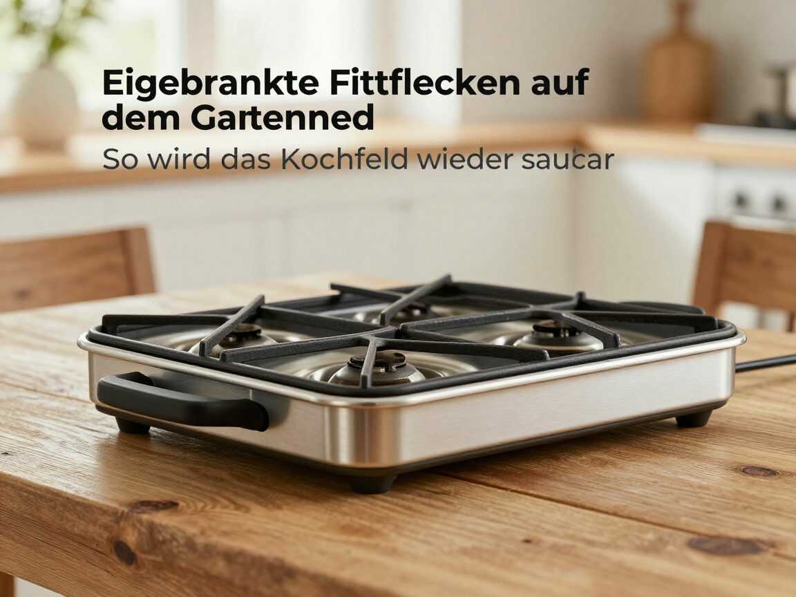 Eingebrannte Fettflecken auf dem Gasherd entfernen: So wird das Kochfeld wieder sauber