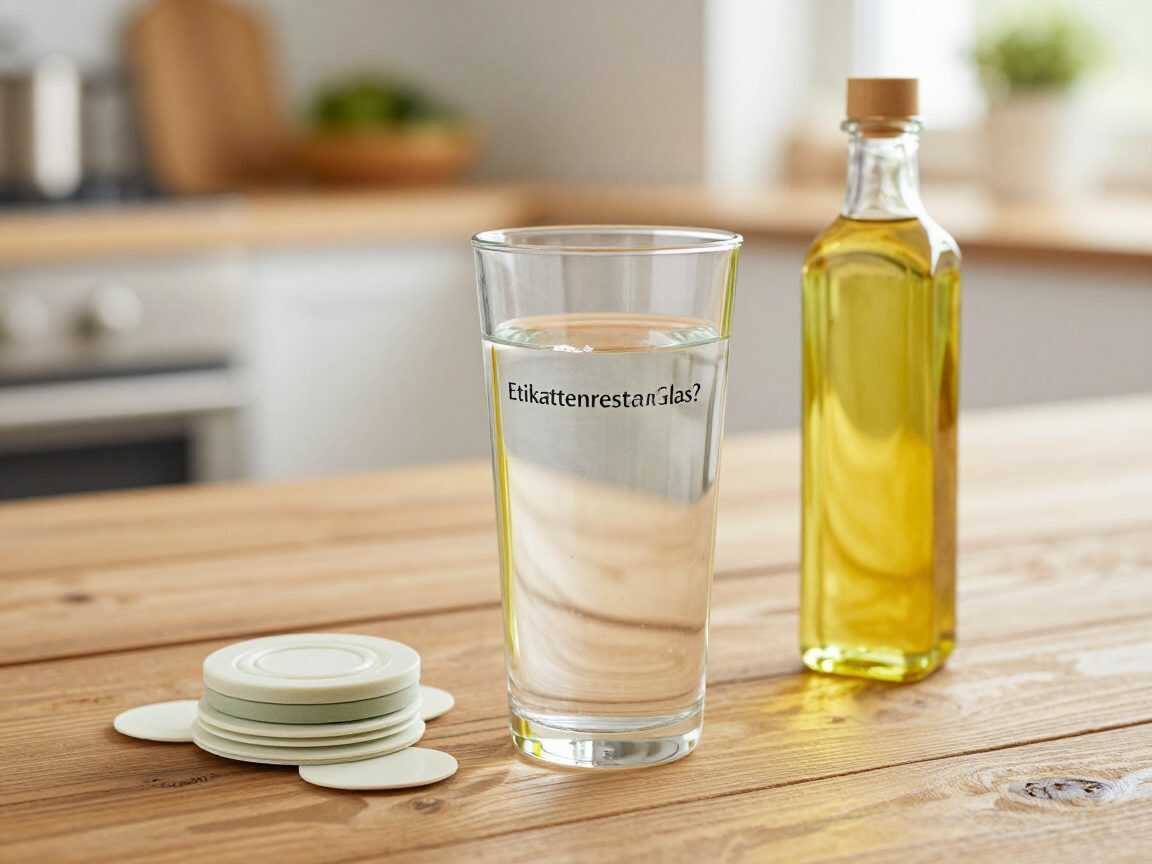 Etikettenreste am Glas? So helfen Klebeband, warmes Wasser und etwas Öl