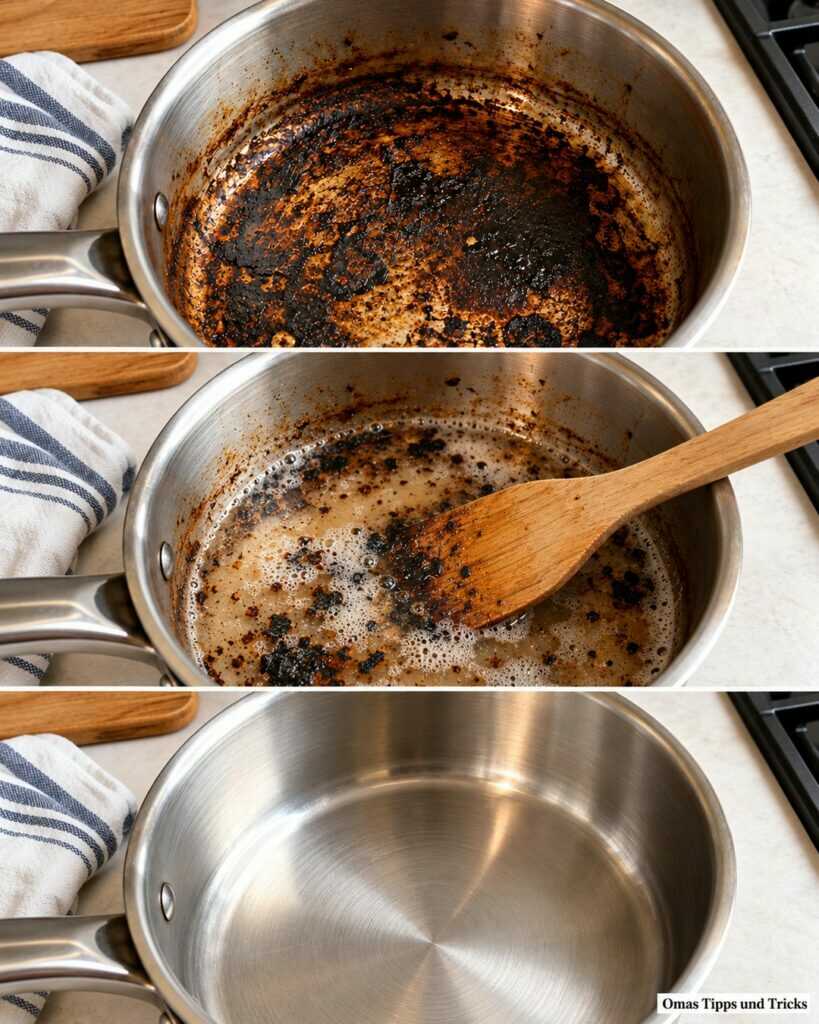 Angebrannter Edelstahltopf? So lösen Sie die schwarze Kruste ohne Stahlwolle