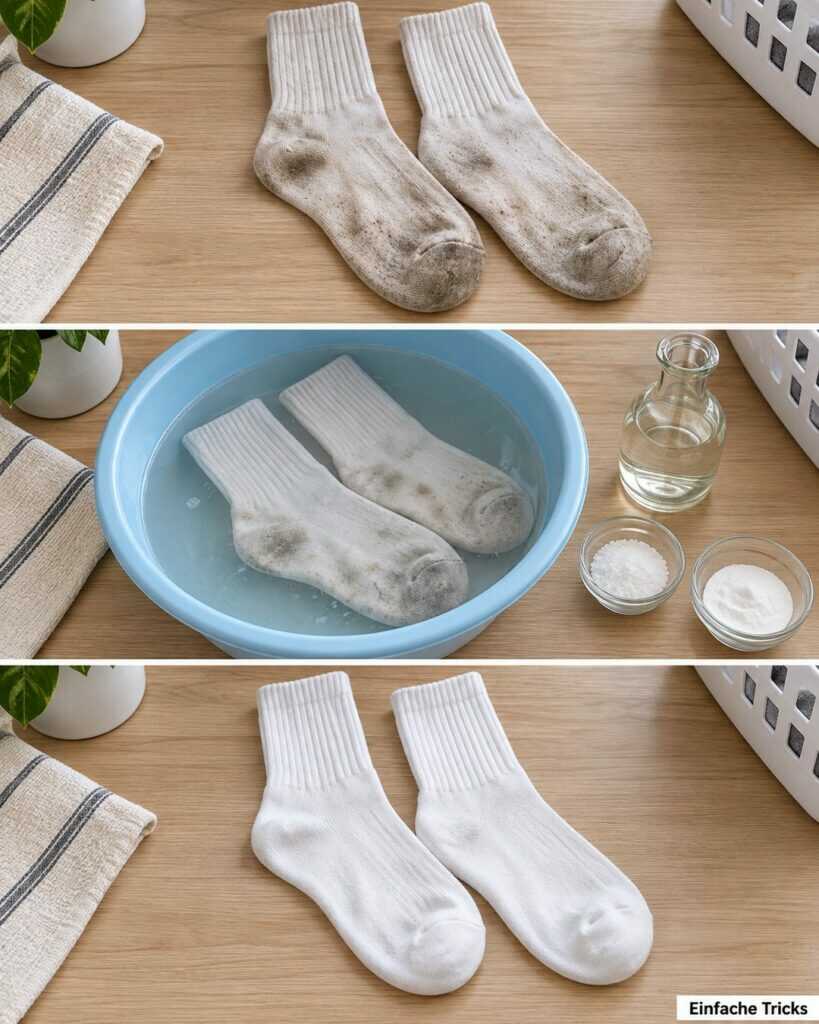 Weiße Socken wieder sauber: So wirst du graue Sohlen und hartnäckige Flecken los