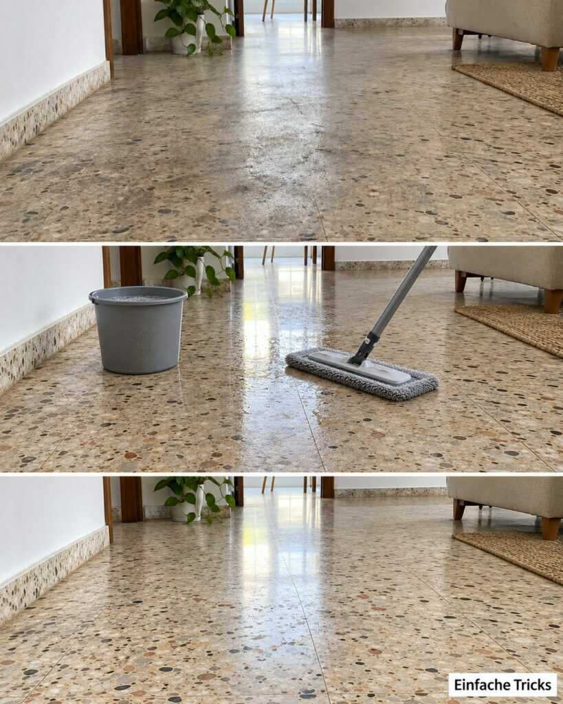 Terrazzoboden stumpf und voller Schlieren? So wird er wieder sauber und gepflegt