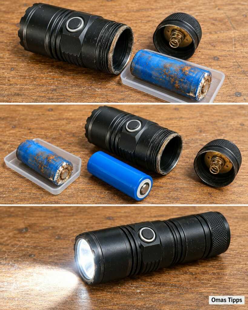 Taschenlampe bleibt dunkel? Dieser einfache Check zeigt, ob ein Batteriewechsel genügt