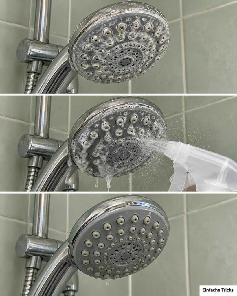 Duschkopf verkalkt? So werden die Düsen wieder frei und der Wasserstrahl gleichmäßig