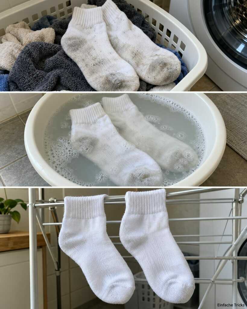 Graue Socken wieder sauber bekommen: Das Einweichbad vor der Wäsche