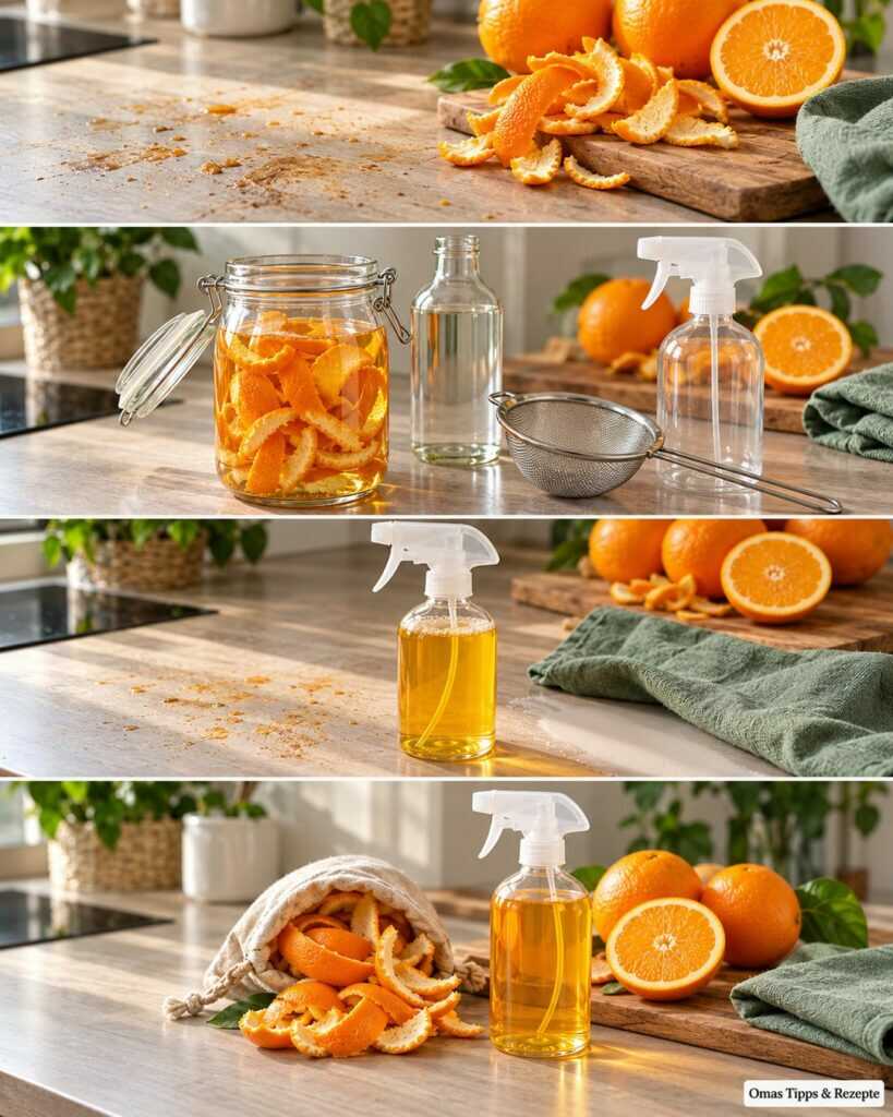 Orangenschalen als Putzmittel? Was der beliebte Essig-Trick wirklich kann