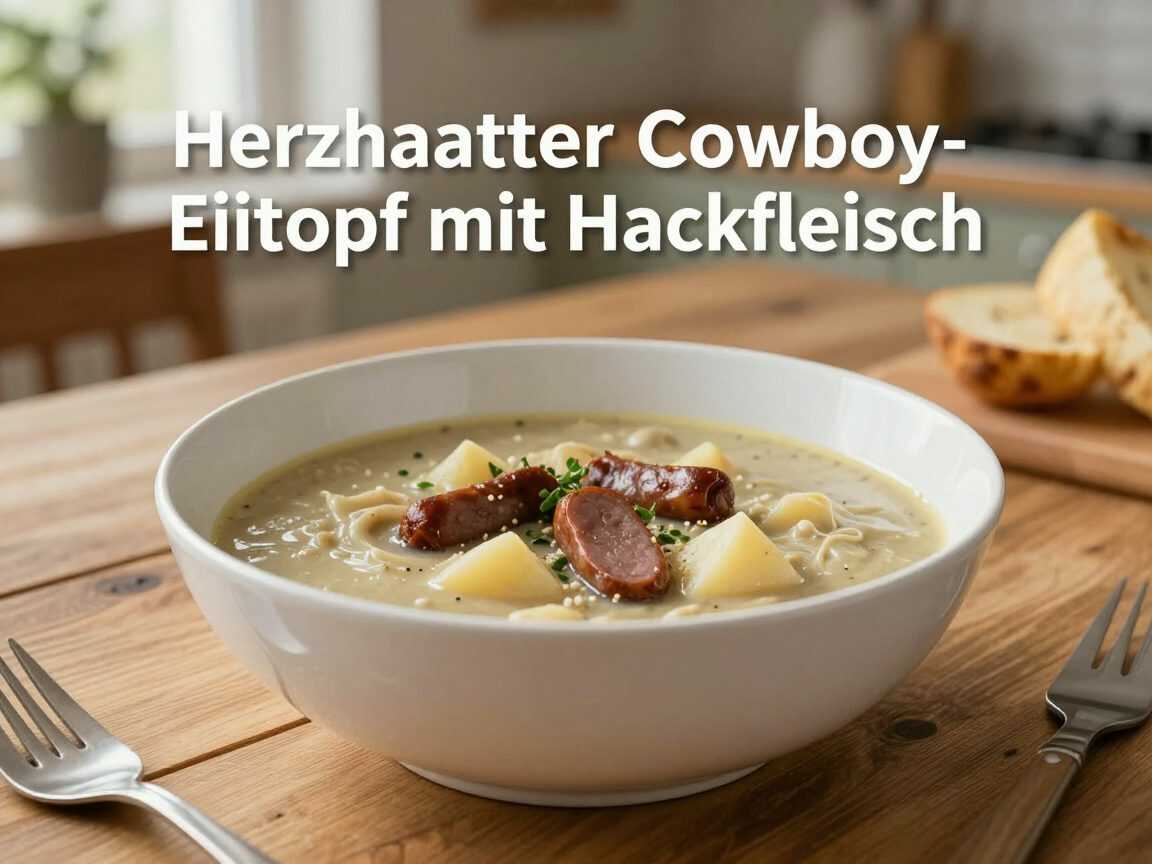 Herzhafter Cowboy-Eintopf mit Hackfleisch, Würstchen und Kartoffeln – deftig, würzig und einfach gemacht