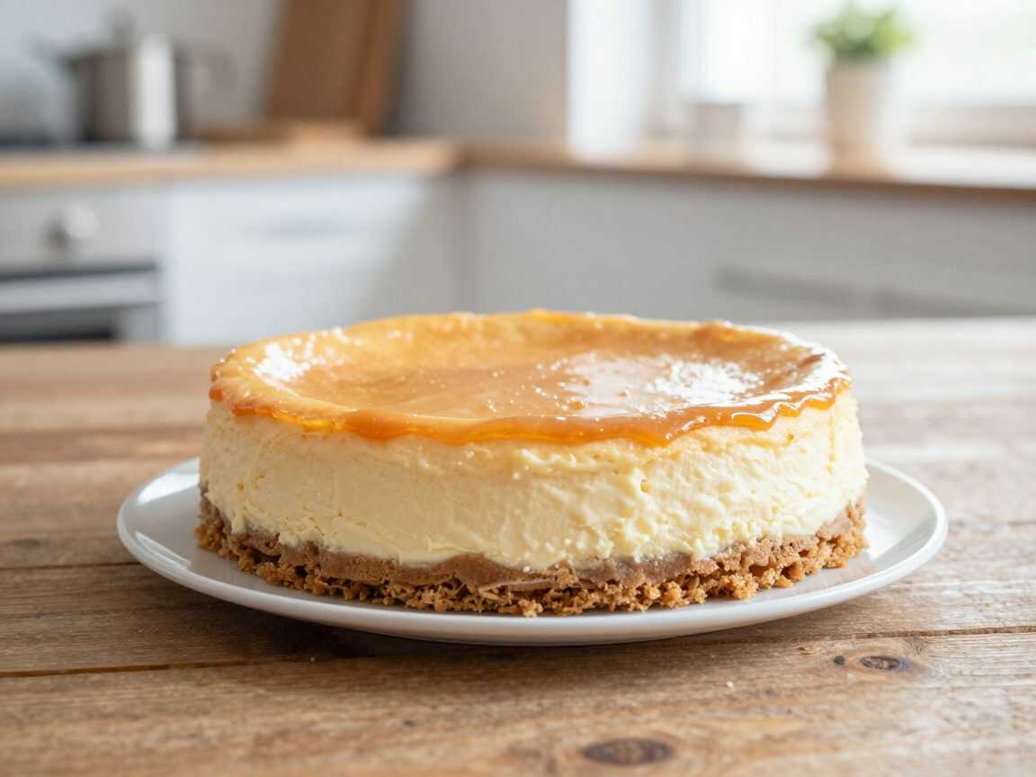 Karamell-Spekulatius-Cheesecake: cremiger Käsekuchen mit knusprigem Boden