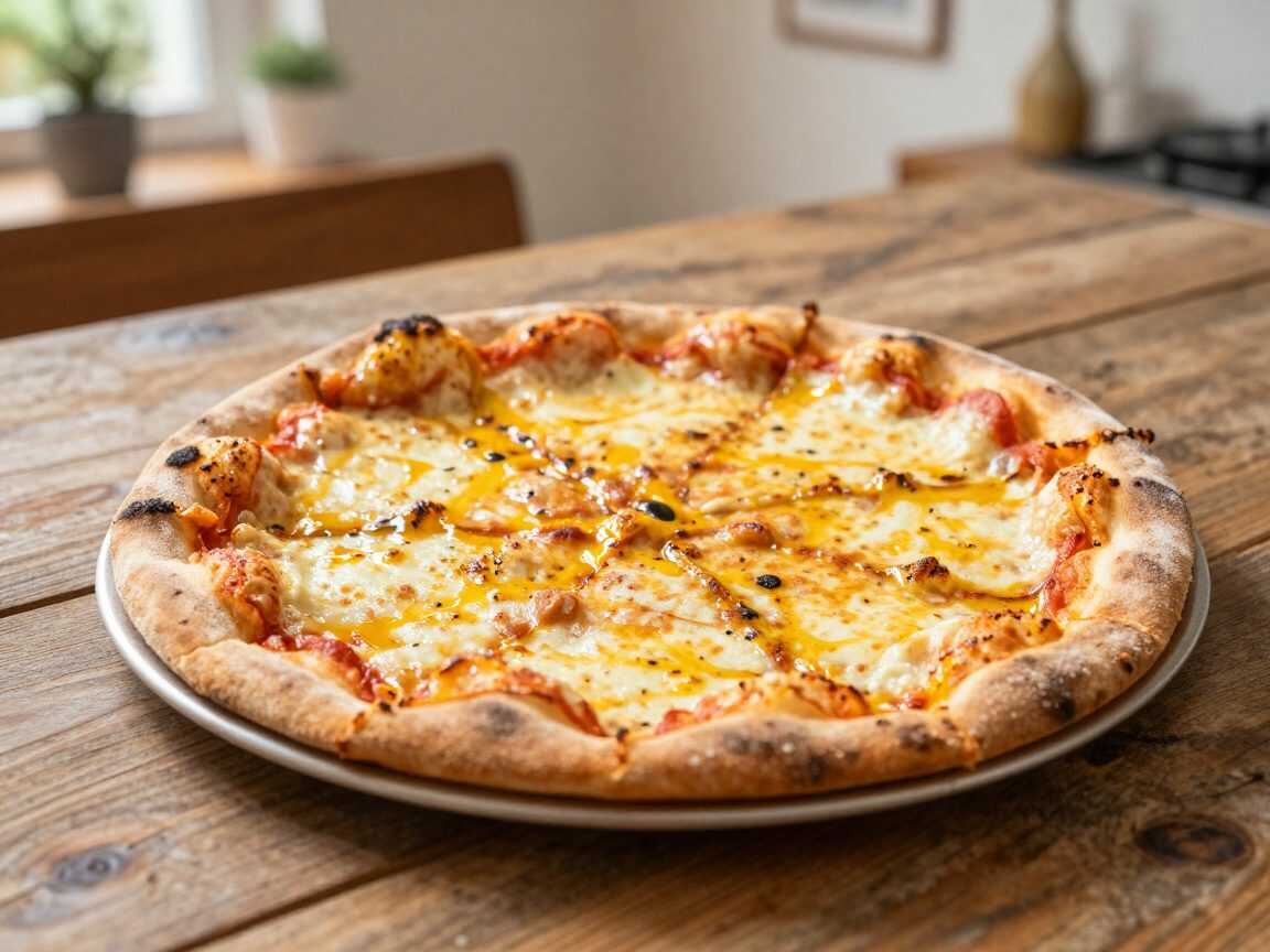 Knusprige Käse-Pizza wie vom Lieblingsitaliener – extra saftig mit goldbraunem Käse