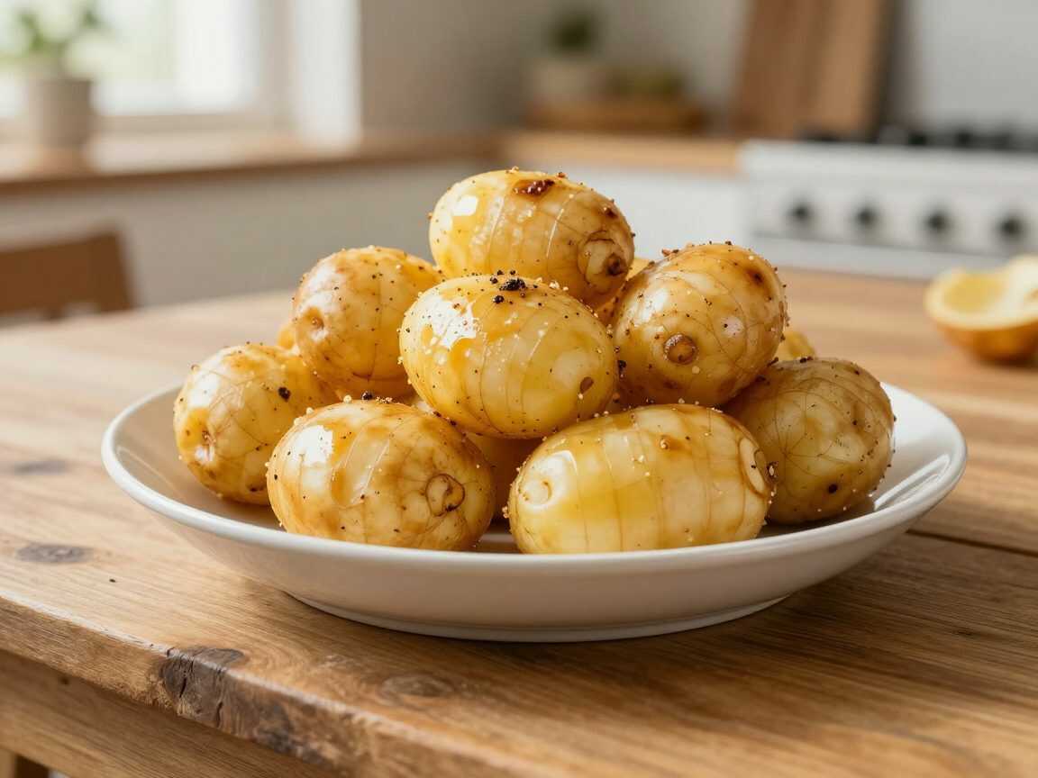 Knusprige Ofenkartoffeln mit Knoblauch und Kräutern – außen goldbraun, innen herrlich weich