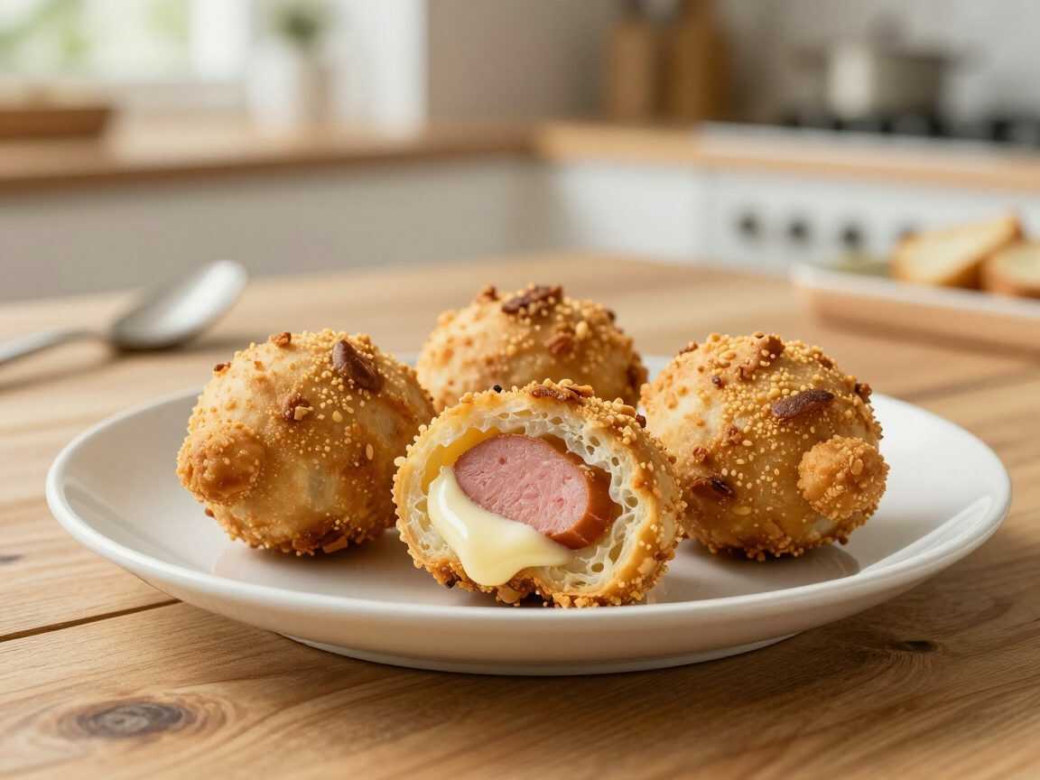 Knusprige Schinken-Käse-Kroketten mit cremigem Béchamelkern
