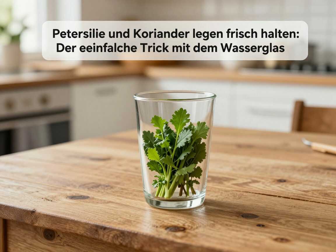 Petersilie und Koriander länger frisch halten: Der einfache Trick mit dem Wasserglas